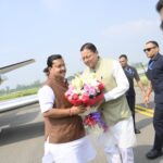 राष्ट्रीय अध्यक्ष भाजपा नितिन नवीन का सीएम धामी ने किया जोरदार स्वागत